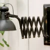 Ausziehbare Wandlampe Scherenlampe Industrial Dexter Metall Antik Finish-Chic Antique Clearance
