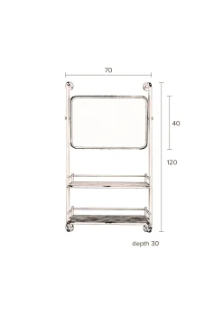 Badregal Wandregal Spiegel Vintage Barber Metall Used-Look 120/70 XL-DutchBone Sale