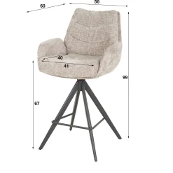 Barhocker Drehstuhl Barstuhl Lounge Sand-Vintagehaus Best