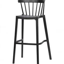 Barstuhl Barhocker Outdoor Bliss Kunstoff Gastro Schwarz-WOOOD New
