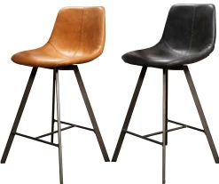 Barstuhl Barhocker Zig Zag Industrial Cognac-Vintagehaus Outlet