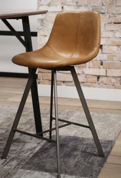 Barstuhl Barhocker Zig Zag Industrial Cognac-Vintagehaus Outlet