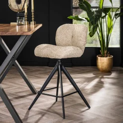 Barstuhl Drehstuhl Polsterstuhl Comfort Boucle Sand-Vintagehaus