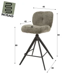 Barstuhl Drehstuhl Polsterstuhl Comfort Boucle Taupe-Vintagehaus Discount