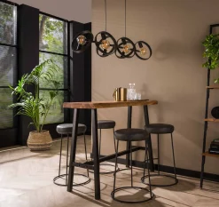 Bartisch Stehtisch Wood Akazie Baumkante Industrial 125 x 46-Vintagehaus Best