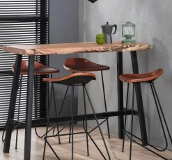 Bartisch Stehtisch Wood Akazie Baumkante Industrial 125 x 46-Vintagehaus Best