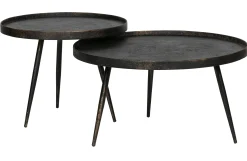 Beistelltisch Couchtisch Bounds Metall Holz Anthrazit/Gold ⌀ 60-BePureHome Outlet