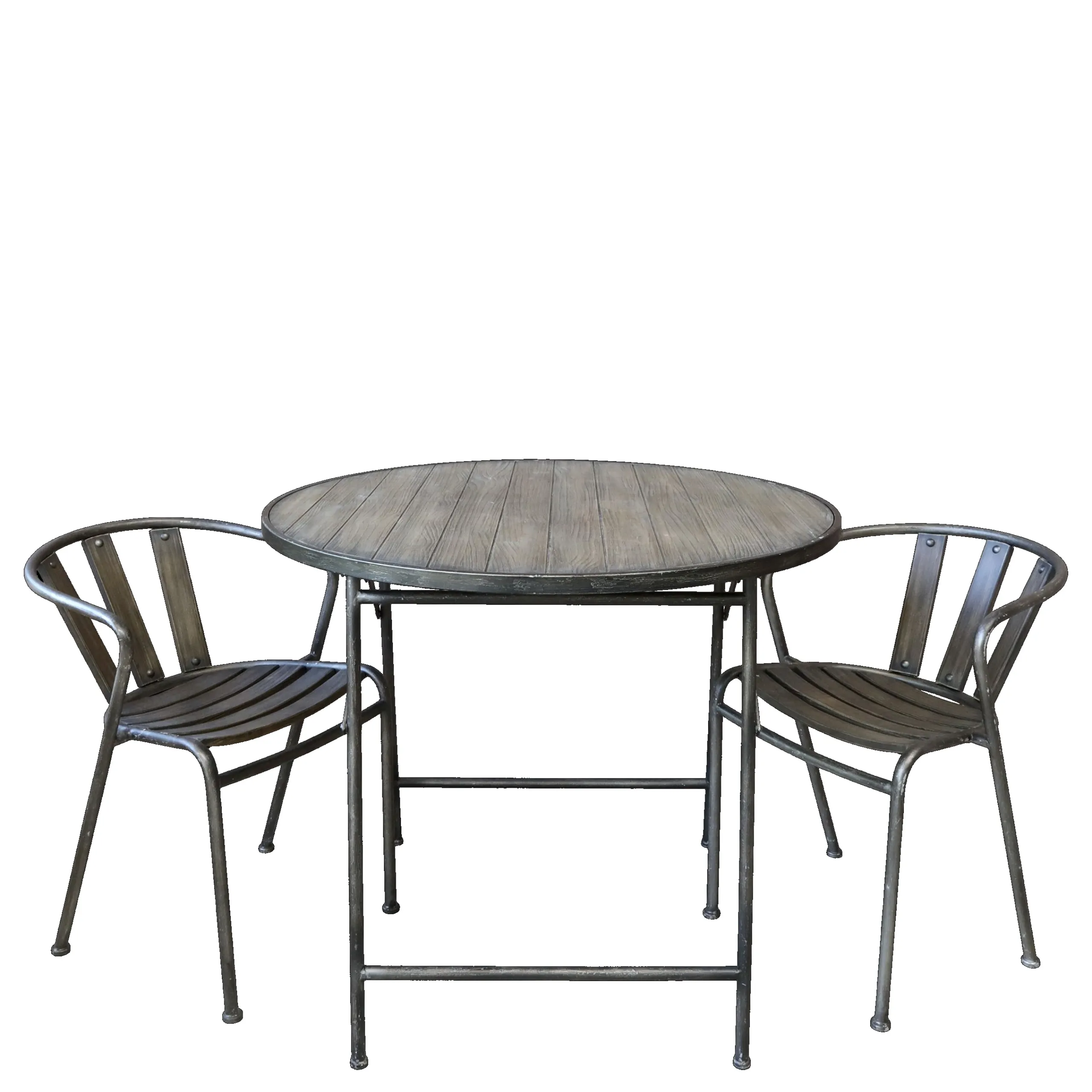 Bistro Set Factory Tisch ⌀ 90 + 2 Stühle-Chic Antique Clearance