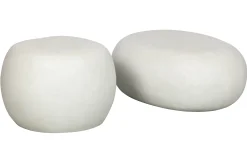 Couchtisch Beistelltisch Outdoor Pebble Groß Betonoptik Weiß-Vintagehaus Clearance