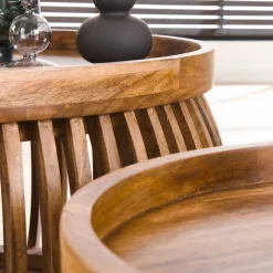 Couchtisch Retro Tweak Mangoholz 2er Set-Vintagehaus Discount