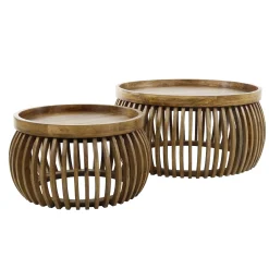 Couchtisch Retro Tweak Mangoholz 2er Set-Vintagehaus Discount