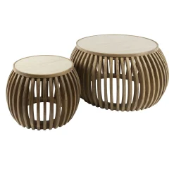 Couchtisch RomanoTweak Mangoholz Travertin 2er Set-Vintagehaus Hot