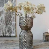 Deko Vase d'art Glas mit Diamantschliff-Chic Antique Outlet