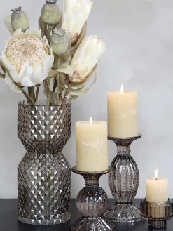 Deko Vase d'art Glas mit Diamantschliff-Chic Antique Outlet