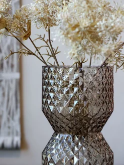 Deko Vase d'art Glas mit Diamantschliff-Chic Antique Outlet