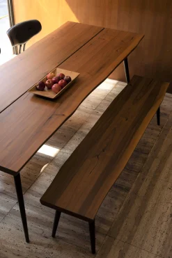 Esstischbank Alagon Baumkante Walnußfurnier 160-DutchBone Best