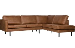Ecksofa Eckbank Leder Rodeo 3-Sitzer Cognac Rechts 266/213 cm-BePureHome Hot