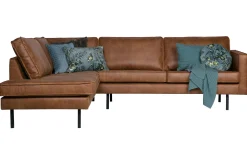 Ecksofa Eckbank Leder Rodeo 3-Sitzer Cognac Links 266/213 cm-BePureHome Discount