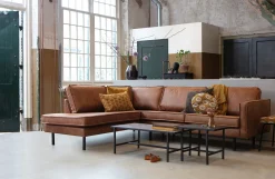 Ecksofa Eckbank Leder Rodeo 3-Sitzer Cognac Links 266/213 cm-BePureHome Discount