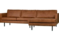 Ecksofa Leder Rodeo 3-Sitzer Cognac Rechts 300/160-BePureHome Best