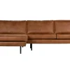 Ecksofa Leder Rodeo 3-Sitzer Cognac Links 300/160-BePureHome Sale