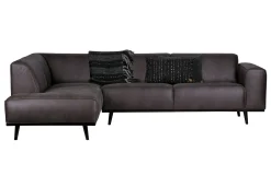 Ecksofa Recycle Leder Statement Dunkelgrau Links 274 x 210-BePureHome Best