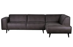 Ecksofa Recycle Leder Statement Dunkelgrau Rechts 274 x 210-BePureHome Hot
