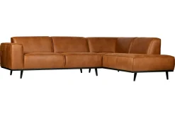 Ecksofa Recycle Leder Statement Cognac Rechts 274 x 210-BePureHome