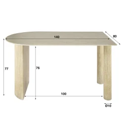 5er Set Essgruppe Half Arch 140 Travertin + 4 Drehstuhl Esszimmerstuhl Swivel-Vintagehaus Sale