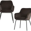 2er Set Esszimmerstuhl Schalenstuhl Velvet Mood Anthrazit-Vintagehaus New
