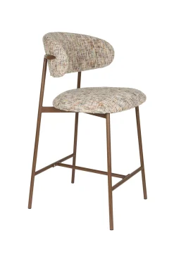 2er Set Retro Barhocker Claes Walnussholzoptik Multicolour-Vintagehaus Outlet