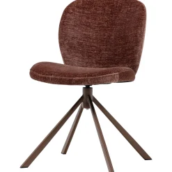 2er Set Retro Esszimmerstuhl Drehstuhl Femke Samt Chenille Braun-WOOOD Discount
