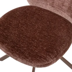 2er Set Retro Esszimmerstuhl Drehstuhl Femke Samt Chenille Braun-WOOOD Discount