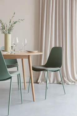 4er Set Retro Esszimmerstuhl Schalenstuhl Jeffrey in Grün-Vintagehaus New