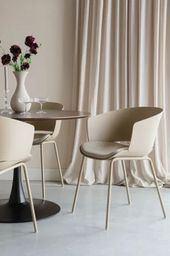 4er Set Retro Esszimmerstuhl Schalenstuhl Jessica in Beige-Vintagehaus Hot