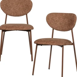 2er Set Retro Esszimmerstuhl Polsterstuhl Valor Braun-WOOOD Sale