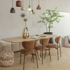 2er Set Retro Esszimmerstuhl Polsterstuhl Valor Braun-WOOOD Sale