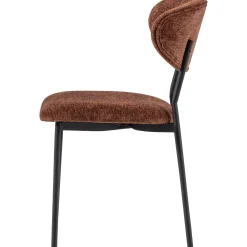 2er Set Retro Esszimmerstuhl Polsterstuhl Kjeld Samt Chenille Braun-WOOOD Online