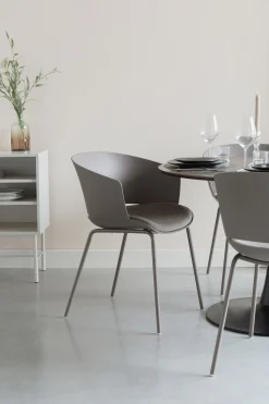 4er Set Retro Esszimmerstuhl Schalenstuhl Jessica in Grau-Vintagehaus Clearance