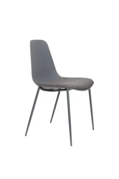 4er Set Retro Esszimmerstuhl Schalenstuhl Jeffrey in Grau-Vintagehaus Clearance