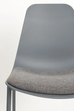 4er Set Retro Esszimmerstuhl Schalenstuhl Jeffrey in Grau-Vintagehaus Clearance