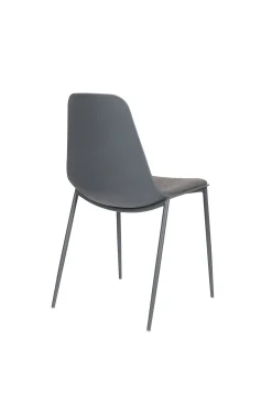 4er Set Retro Esszimmerstuhl Schalenstuhl Jeffrey in Grau-Vintagehaus Clearance