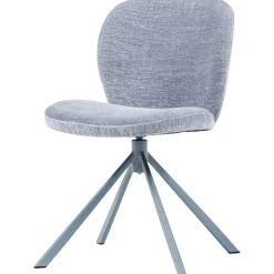 2er Set Retro Esszimmerstuhl Drehstuhl Femke Samt Chenille Blau-WOOOD Hot