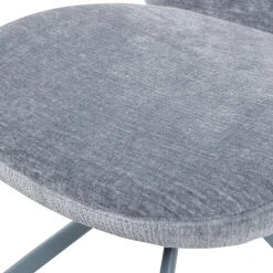 2er Set Retro Esszimmerstuhl Drehstuhl Femke Samt Chenille Blau-WOOOD Hot