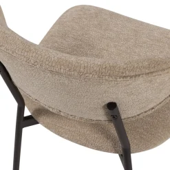 2er Set Retro Esszimmerstuhl Polsterstuhl Kjeld Samt Chenille Natur-WOOOD Outlet