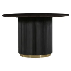 Esstisch Akazie Xelle Rund 150 Retro Design Schwarz Gold-PTMD Outlet