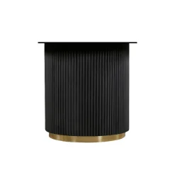 Esstisch Akazie Xelle Rund 150 Retro Design Schwarz Gold-PTMD Outlet