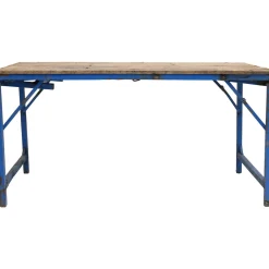 Esstisch oder Couchtisch Vintage Höhenverstellbarer Klapptisch 150/80 Blau-Vintagehaus New