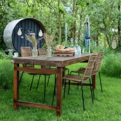 Esstisch Outdoortisch 165/70 Markttisch Vintage Klapptisch Braun-Raw Materials Best