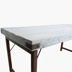 Esstisch Outdoortisch 165/75 Markttisch Vintage Klapptisch Weiß-Raw Materials Best